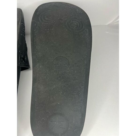 Gucci Unisex Black GG Logo Rubber Slide Sandals Size 10 Casual - Picture 7 of 8